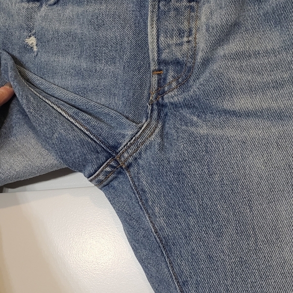 Levi's 501 Big E Premium  Vintage Button Fly  Distressed  Blue Jeans  Sz 25 X 28 - Picture 7 of 16